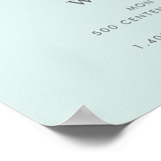 Mint & Gold Whisk Business Heropening Poster (Hoek)