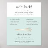 Mint & Gold Whisk Business Heropening Poster (Voorkant)