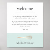 Mint & Gold Whisk | Welkom Bakery Covid Poster (Voorkant)
