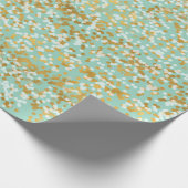 Mint Gold White Confetti Christmas Cadeaupapier (Hoek)