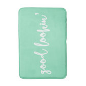Mint Good Lookin' Calligraphy Script Bath Mat (Voorkant Verticaal)