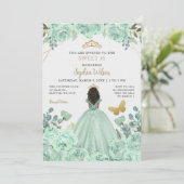 Mint Goud Bloemen Prinses Vlinder Zoet 16 Kaart (Staand voorkant)