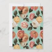 Mint Goud Custom Photo Floral Boho 70e verjaardag Kaart (Achterkant)