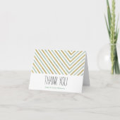 Mint Goud en Witte Chic Chevron Dank u Bedankkaart (Voorkant)