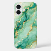 Mint & Goud Marmer Luxe Case-Mate iPhone Case (Achterkant)