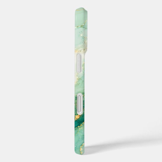 Mint & Goud Marmer Luxe Case-Mate iPhone Case (Achterkant / Rechts)