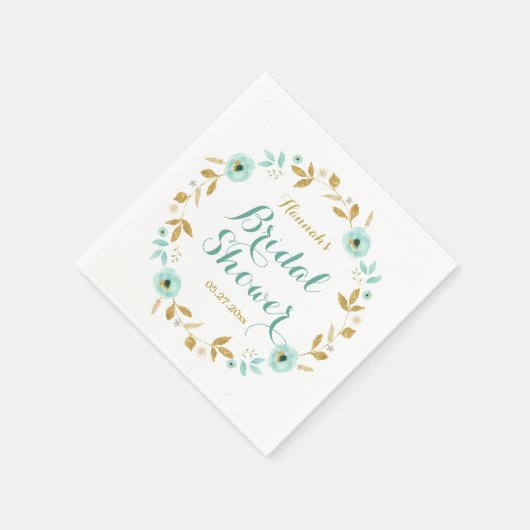 Mint Gouden Bloem Krans Vrijgezellenfeest Servette Servetten (Hoek)