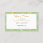 Mint Gouden Chevron Omlijst Design Visitekaartje (Achterkant)