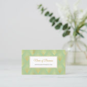 Mint Gouden Chevron Omlijst Design Visitekaartje (Staand voorkant)