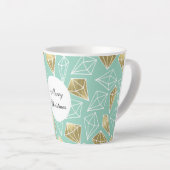 Mint Gouden Diamanten Kerstmis Latte Mok (Rechterhoek)