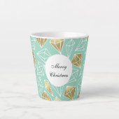 Mint Gouden Diamanten Kerstmis Latte Mok (Voorkant)