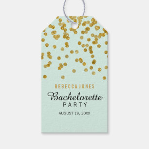 Mint Gouden Glitter confetti Bachelorette Cadeaubi Cadeaulabel