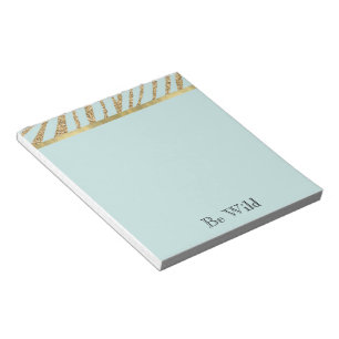 Mint Gouden Glitter Zebra Notitieblok