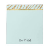 Mint Gouden Glitter Zebra Notitieblok (Voorkant)