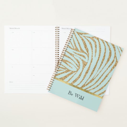 Mint Gouden Glitter Zebra Planner (Display)