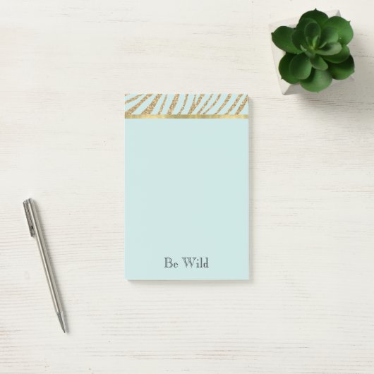 Mint Gouden Glitter Zebra Post-it® Notes (Kantoor)