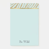 Mint Gouden Glitter Zebra Post-it® Notes (Voorkant)