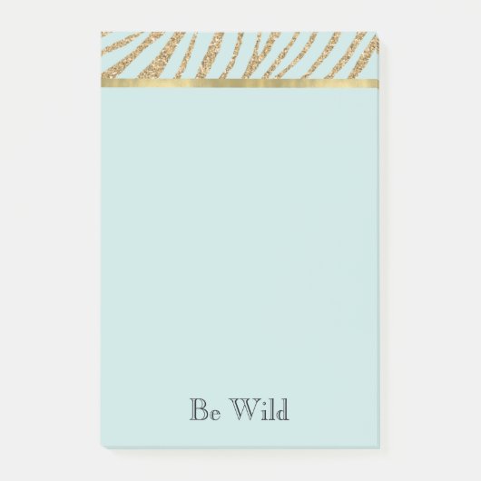 Mint Gouden Glitter Zebra Post-it® Notes (Voorkant)
