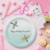 Mint gouden libellen Ombre Waterverf Papieren Bordje (Feest)