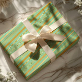 Mint & Gouden Streep Luxe Cadeaupapier