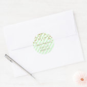 Mint gouden strepen Baby shower gunst Sticker (Envelop)