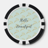 Mint Gouden Wimpers Poker Chips (Voorkant)