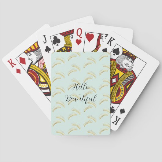 Mint Gouden Wimpers Pokerkaarten (Achterkant)