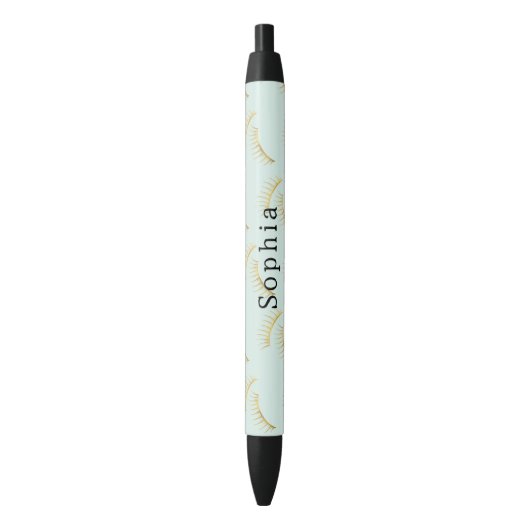 Mint Gouden Wimpers Zwarte Inkt Pen (Voorkant Verticaal)