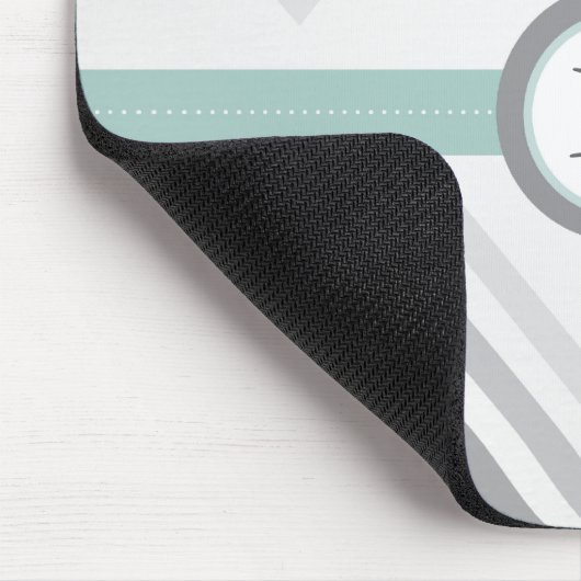 Mint + Gray Chevron Mousepad Muismat (Hoek)