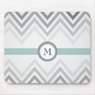 Mint + Gray Chevron Mousepad Muismat