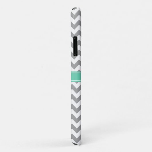 Mint Gray Chevron Pattern & Moroccan Quatrefoil Case-Mate iPhone Case (Achterkant/rechts)