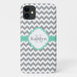 Mint Gray Chevron Pattern & Moroccan Quatrefoil Case-Mate iPhone Case
