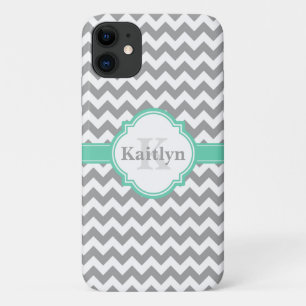 Mint Gray Chevron Pattern & Moroccan Quatrefoil Case-Mate iPhone Case