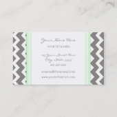 Mint Gray Chevron Retro Visitekaartjes (Achterkant)