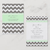 Mint Gray Chevron Retro Visitekaartjes (Voorkant / Achterkant)