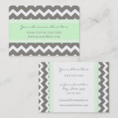 Mint Gray Chevron Retro Visitekaartjes (Voorkant / Achterkant)