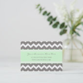 Mint Gray Chevron Retro Visitekaartjes (Staand voorkant)