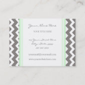 Mint Gray Chevron Retro Visitekaartjes (Achterkant)