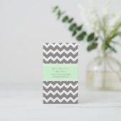 Mint Gray Chevron Retro Visitekaartjes (Staand voorkant)