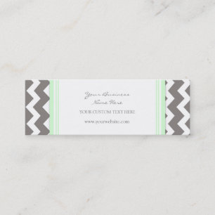 Mint Gray Chevron Retro Visitekaartjes