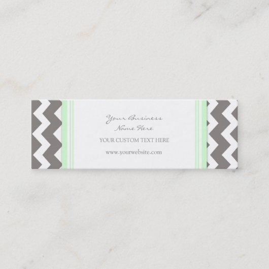 Mint Gray Chevron Retro Visitekaartjes (Voorkant)