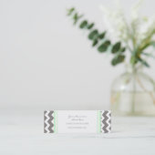 Mint Gray Chevron Retro Visitekaartjes (Staand voorkant)