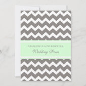 Mint Gray Chevron Wedding Vow Renewal Uitnodiginge Kaart (Voorkant)