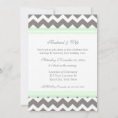 Mint Gray Chevron Wedding Vow Renewal Uitnodiginge Kaart (Achterkant)