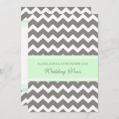 Mint Gray Chevron Wedding Vow Renewal Uitnodiginge Kaart (Voorkant / Achterkant)