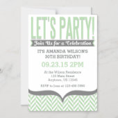 Mint Gray Modern Magnetic Birthday Invitations Magnetische Uitnodiging (Voorkant)