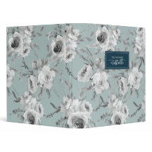 Mint Gray Navy Waterverf  Floral