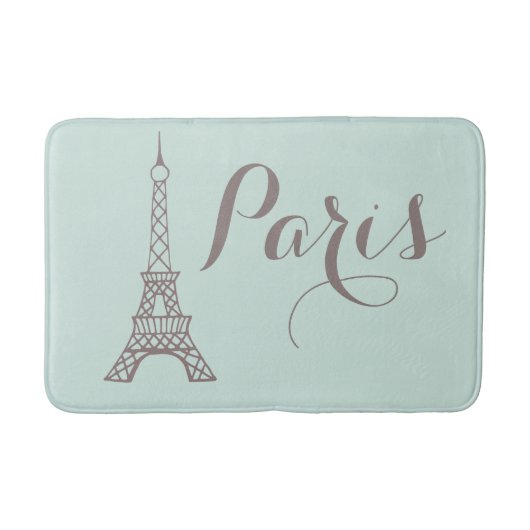 Mint Gray Paris Eiffel Tower Bath Mat (Voorkant)