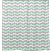 Mint Gray White Chevron Douchegordijn (Voorkant)