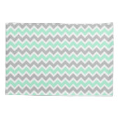 Mint Gray White Chevron Monogram kussen hoesje Kussensloop (Achterkant)